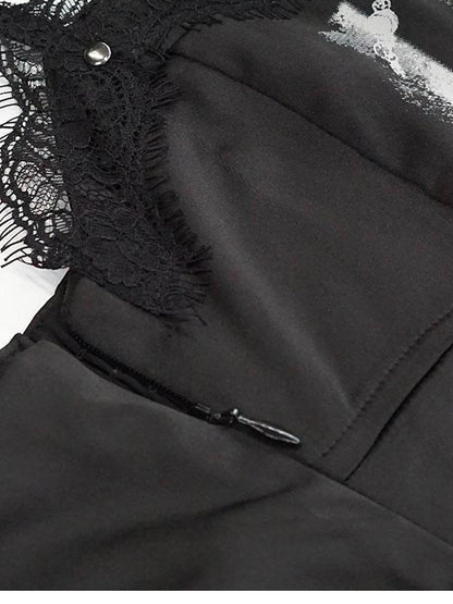 Chain Print Satin Slip Dress