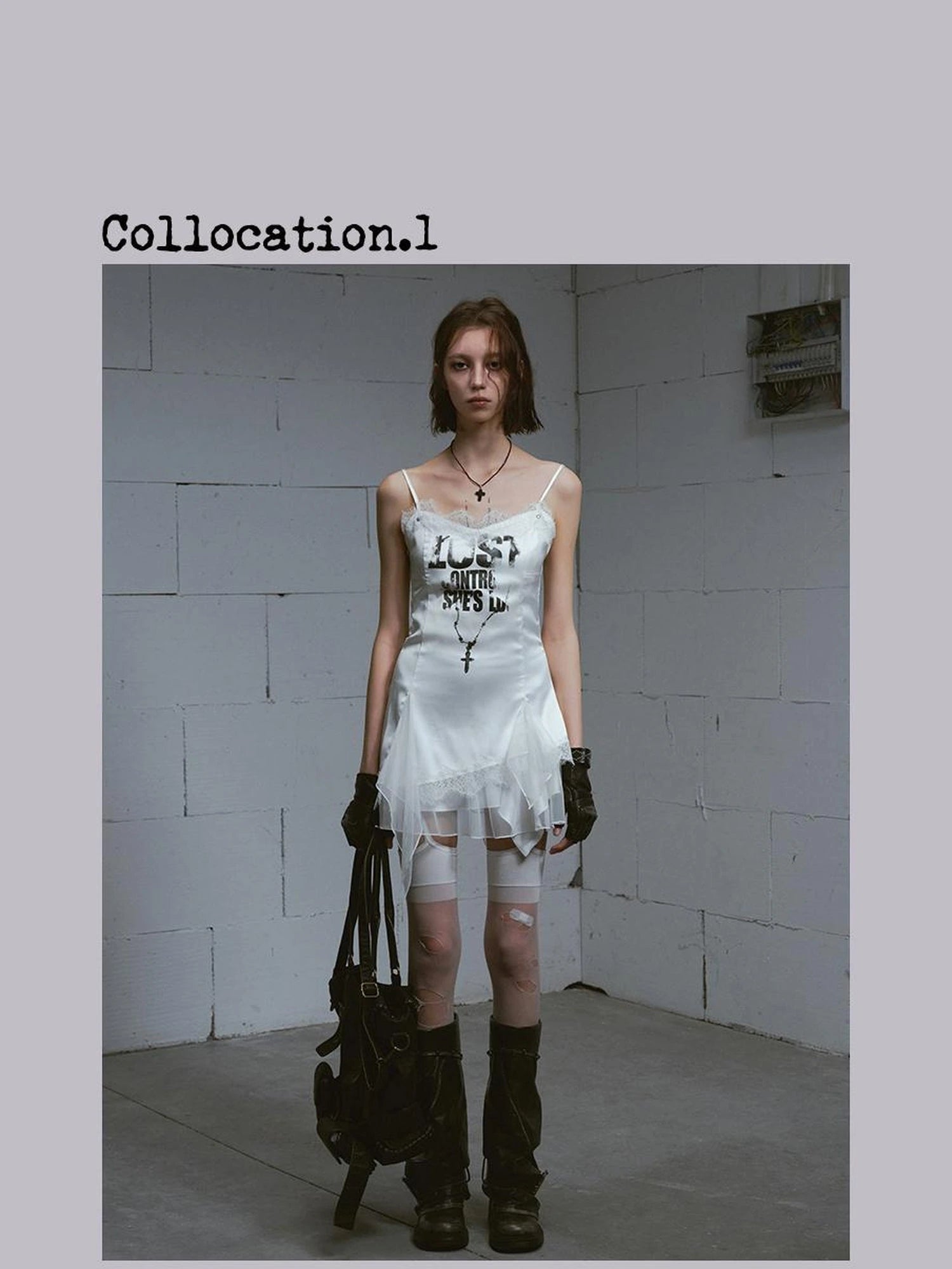 Chain Print Satin Slip Dress