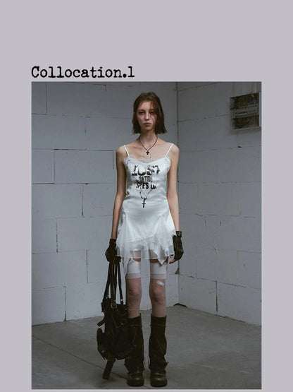 Chain Print Satin Slip Dress