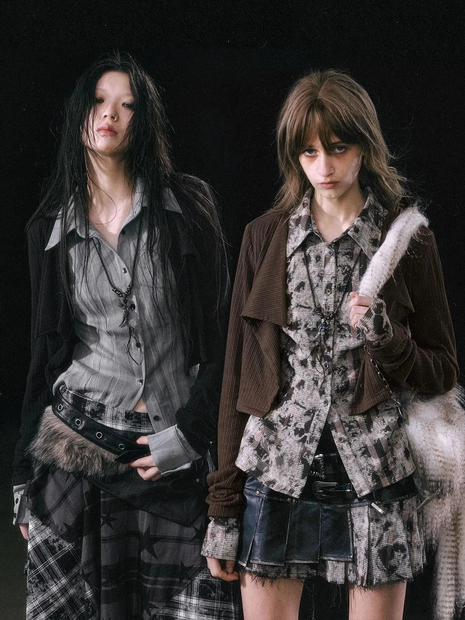 Contrast Patchwork Fake Two Layer Shirt