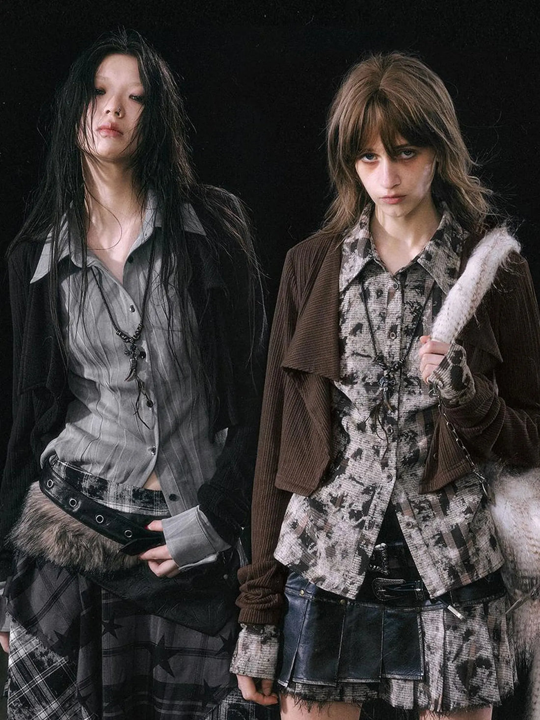 Contrast Patchwork Fake Two Layer Shirt