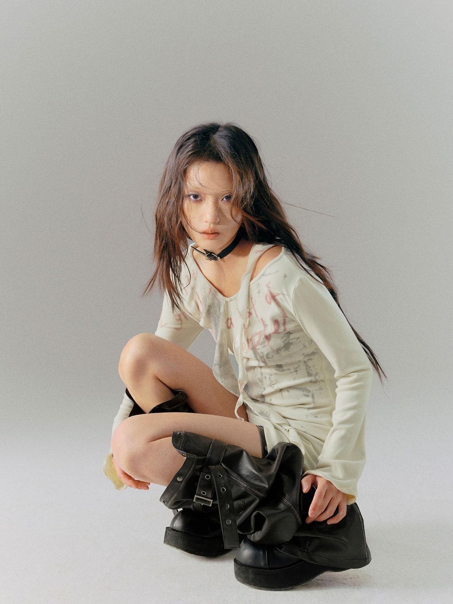 c Deconstructed Vintage Rub Off Leather Pants