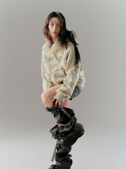 c Deconstructed Vintage Rub Off Leather Pants