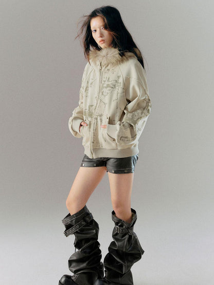 c Deconstructed Vintage Rub Off Leather Pants