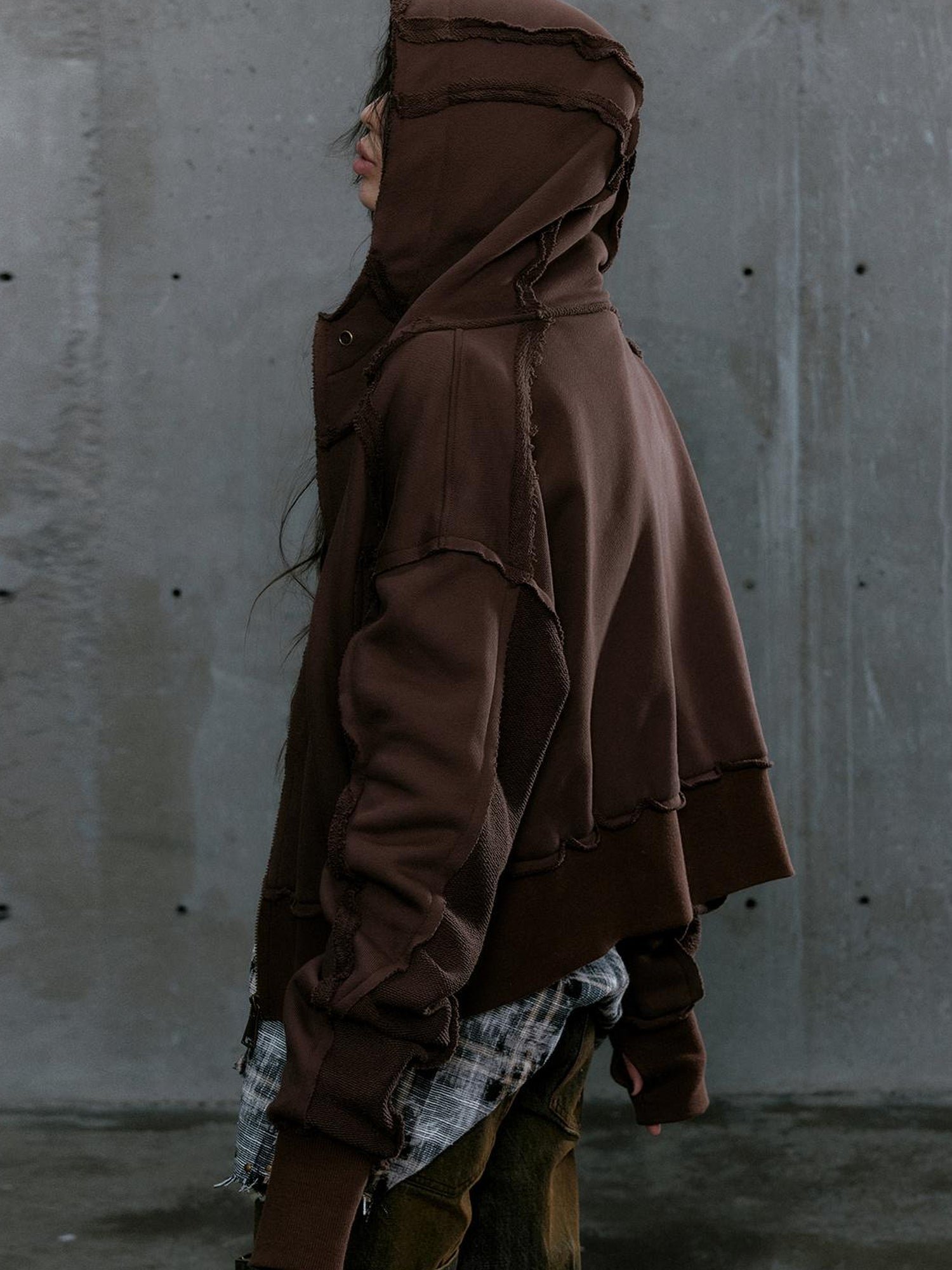 c Distressed Digital Print Hooded Sweatshirt