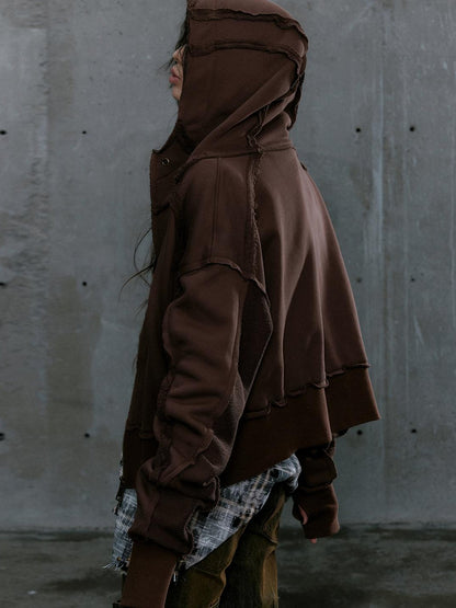 c Distressed Digital Print Hooded Sweatshirt