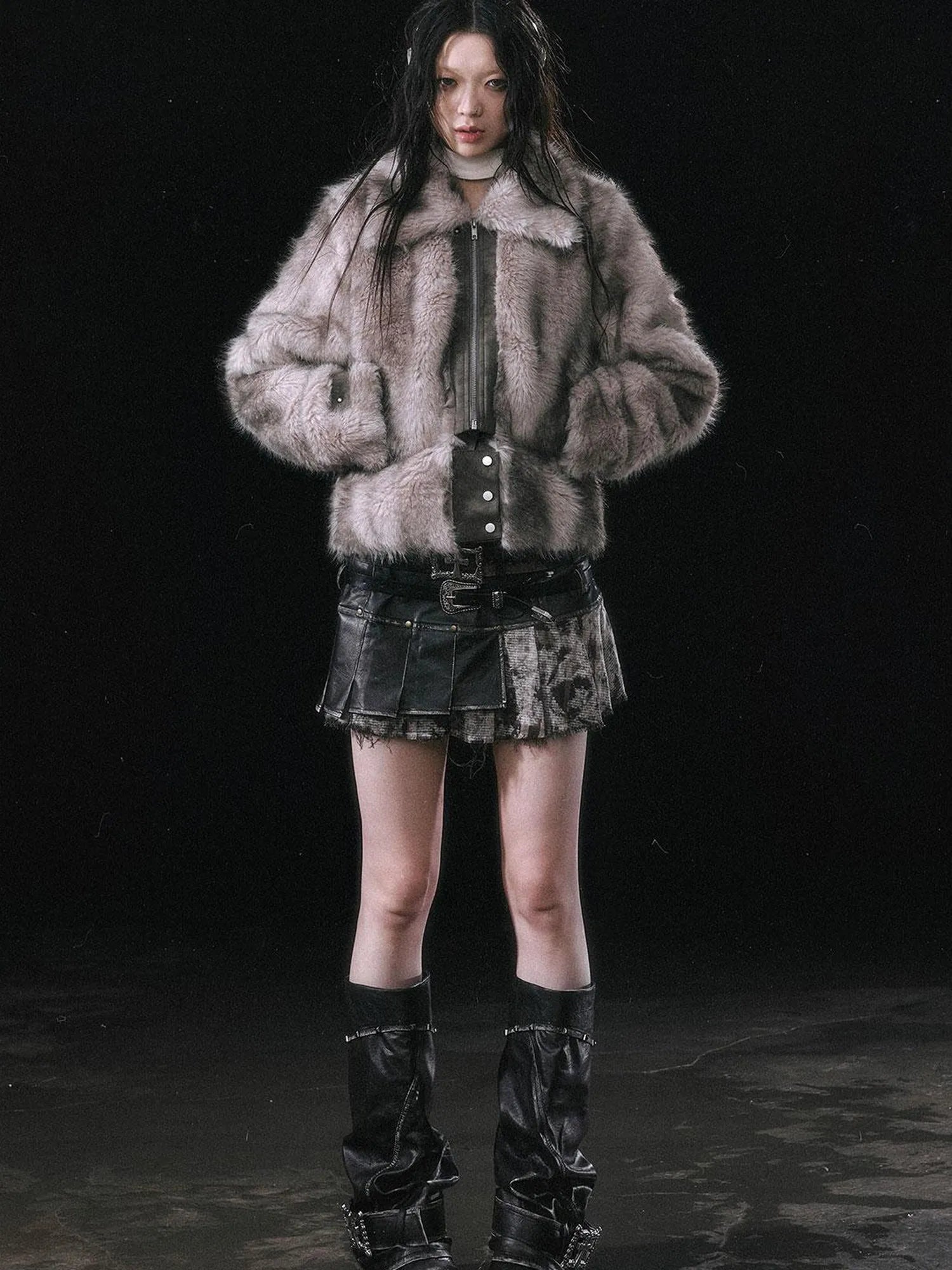 Fur Trim Detachable Hem Trench Coat