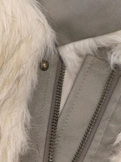 Fur Trim Detachable Hem Trench Coat