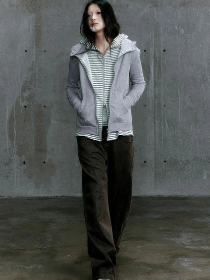 Low Waist Wide Leg Belted Patchwork Denim Pants