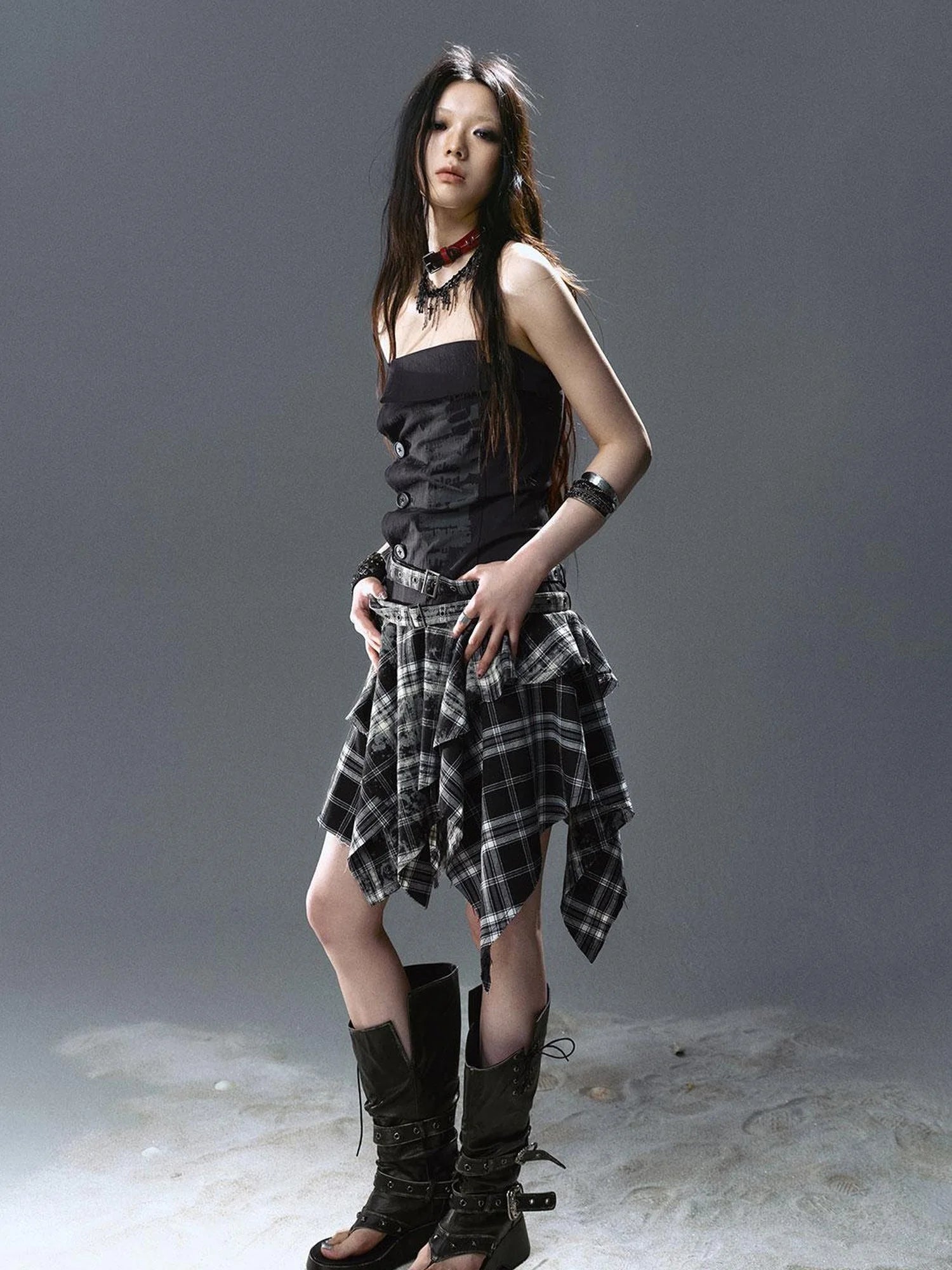 Sea Witch Rebel Poetry Dress V-Neck T-Shirt Long-Sleeve