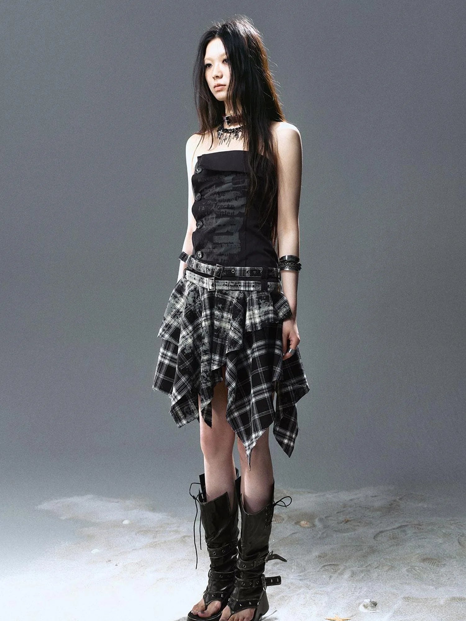 Sea Witch Rebel Poetry Dress V-Neck T-Shirt Long-Sleeve