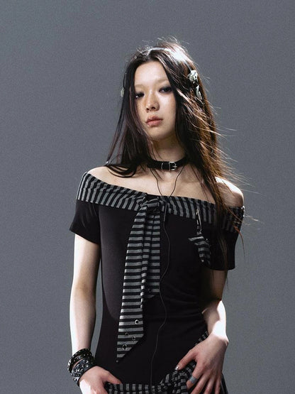 Seafarer Punk Starfish Lace Up Mini Dress