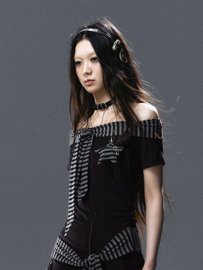 Seafarer Punk Starfish Lace Up Mini Dress