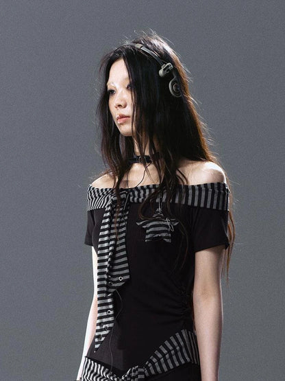 Seafarer Punk Starfish Lace Up Mini Dress