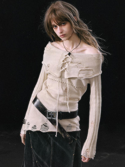 Update c Smoke Rain Resistant Two Tone Distressed Turtleneck Sweater