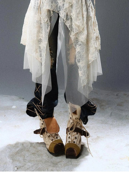 Textured Crinkle Chiffon Hooded Cape