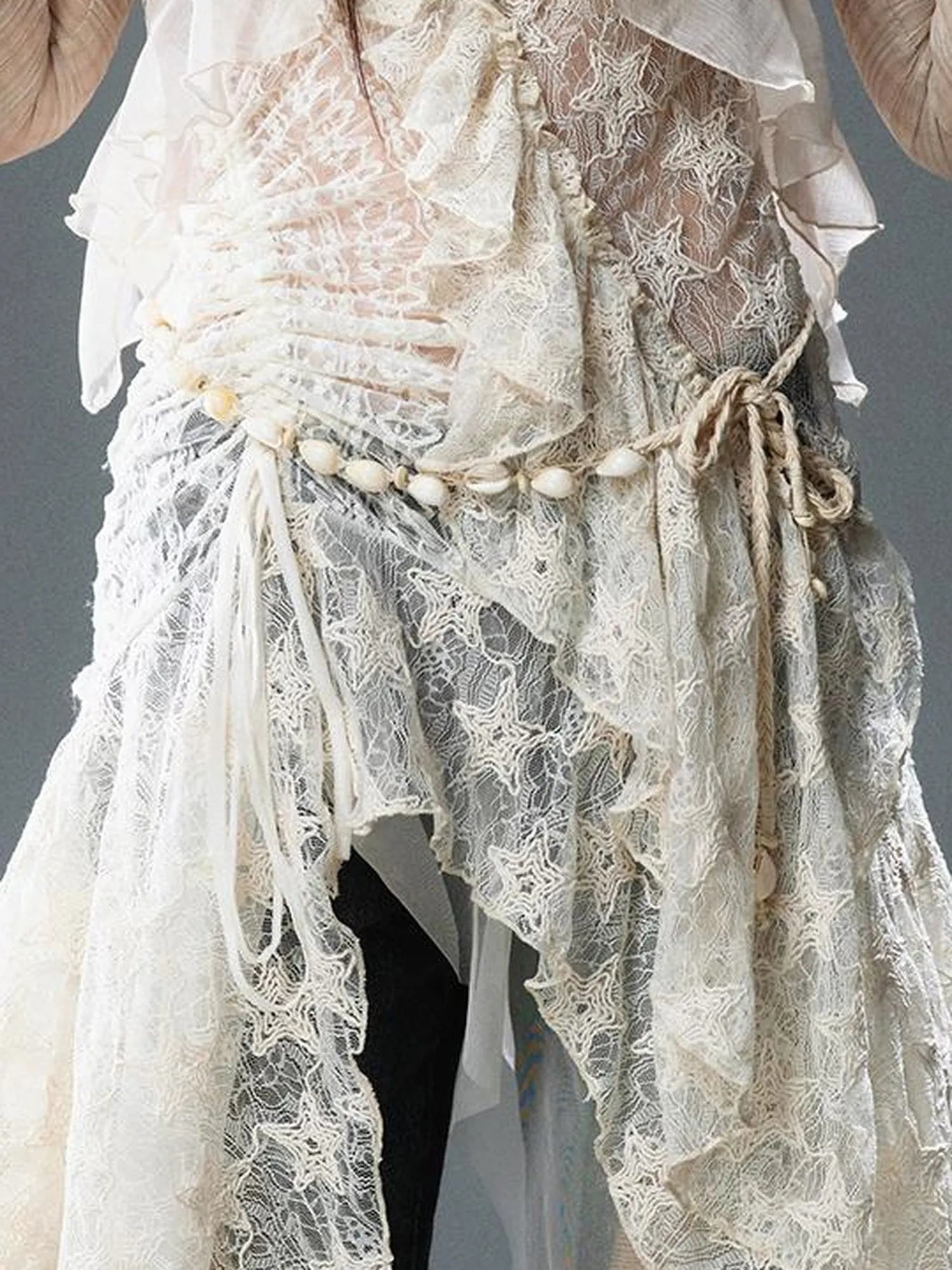 Textured Crinkle Chiffon Hooded Cape