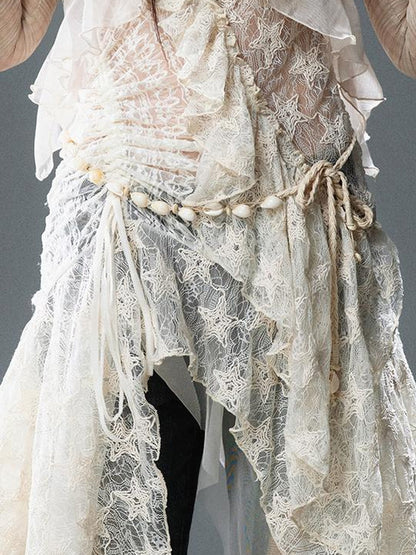 Update c Textured Crinkle Chiffon Hooded Cape