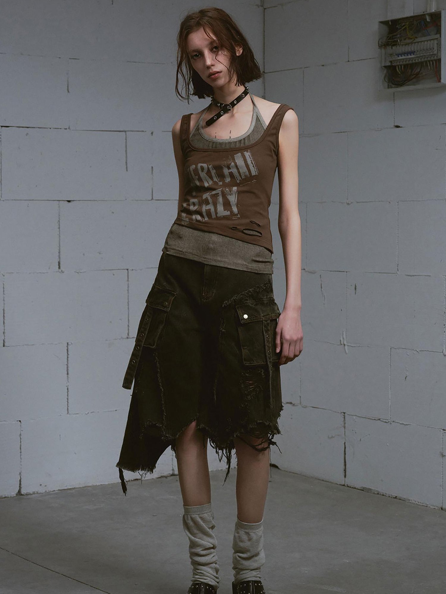 Update c Two Piece Stacked Print Slim Tank Top