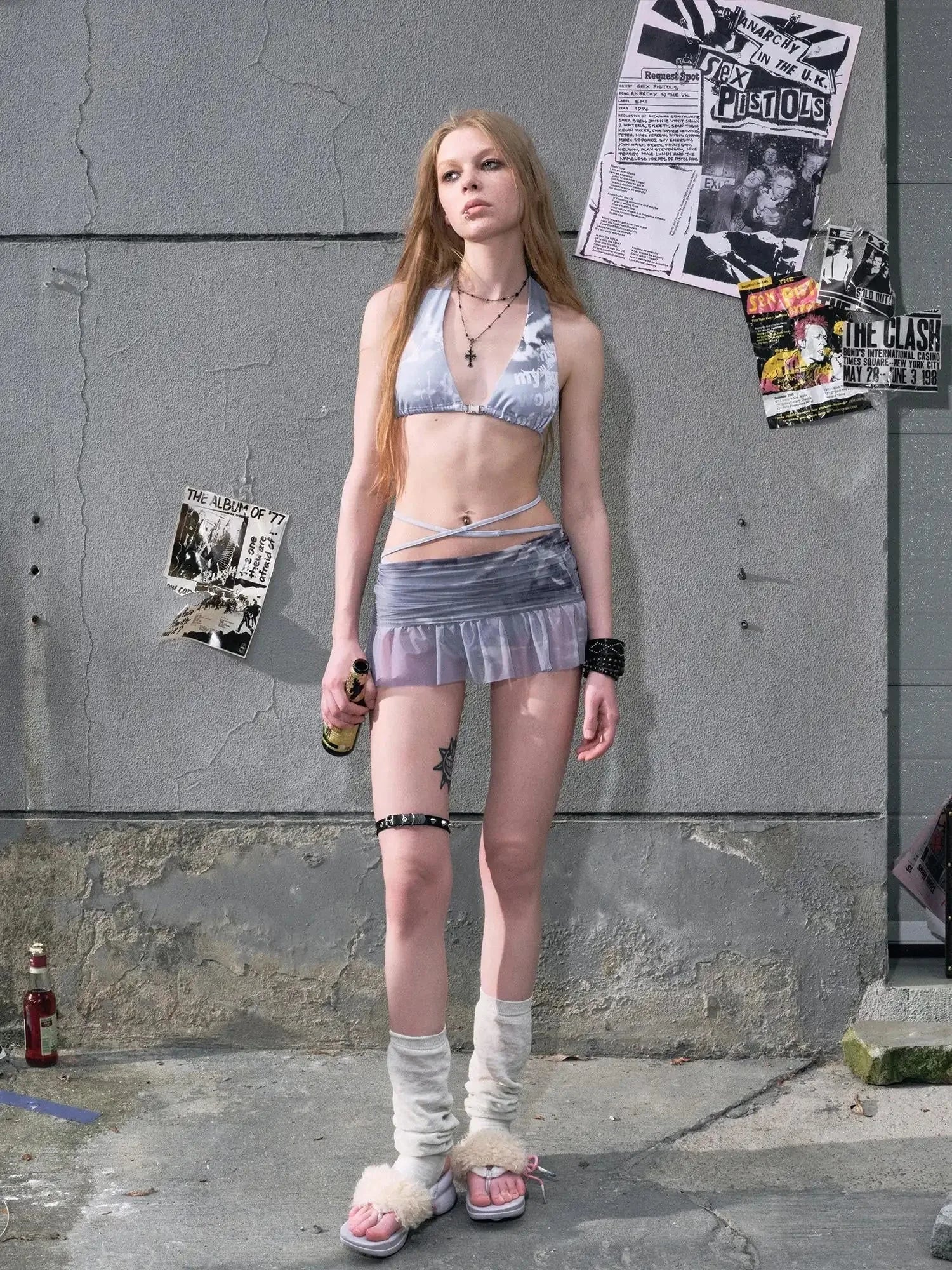 Underwater Dream Mesh Swimsuit Set V Neck T Shirt Long Sleeve