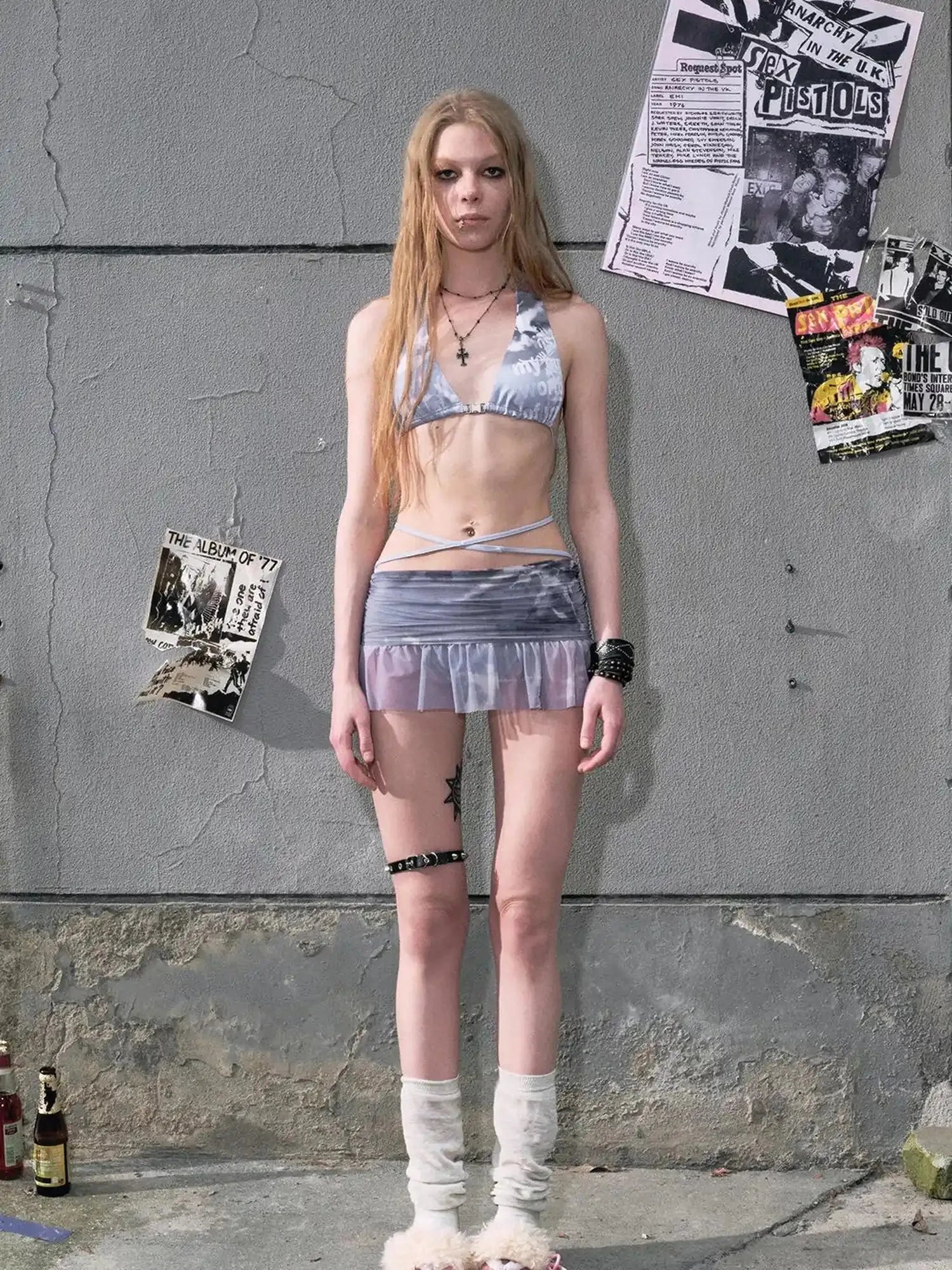 Underwater Dream Mesh Swimsuit Set V Neck T Shirt Long Sleeve