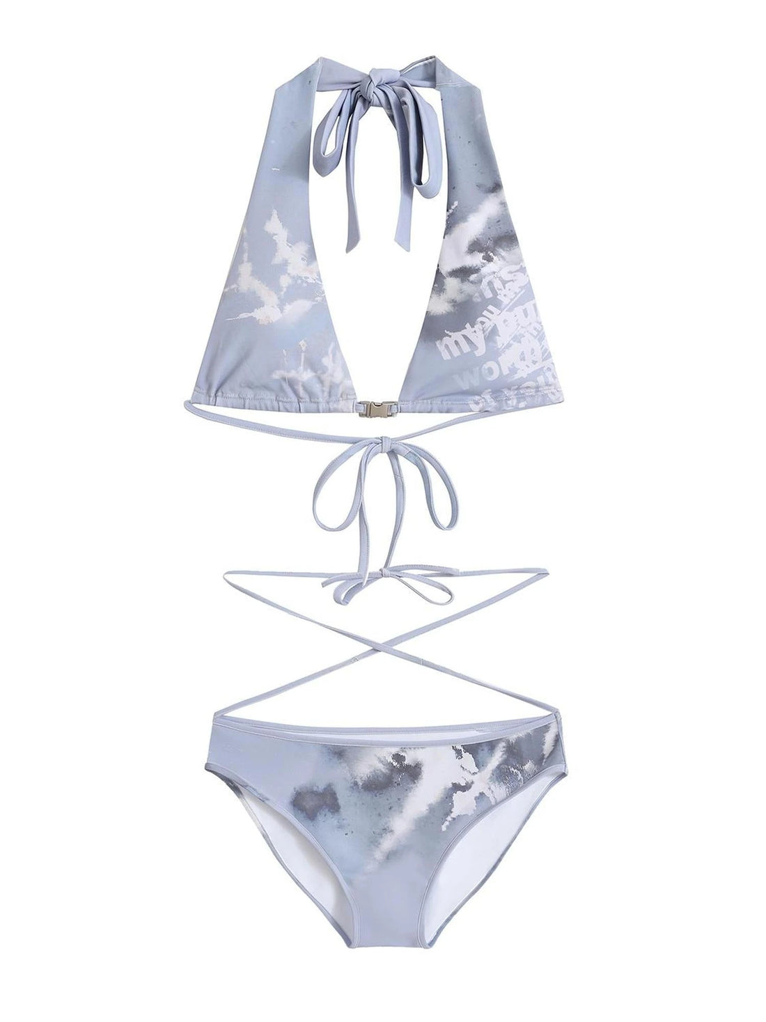 Underwater Dream Mesh Swimsuit Set V Neck T Shirt Long Sleeve