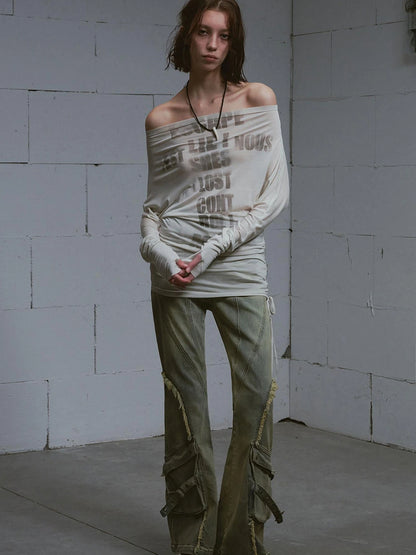 Vintage Distressed Flared Jeans