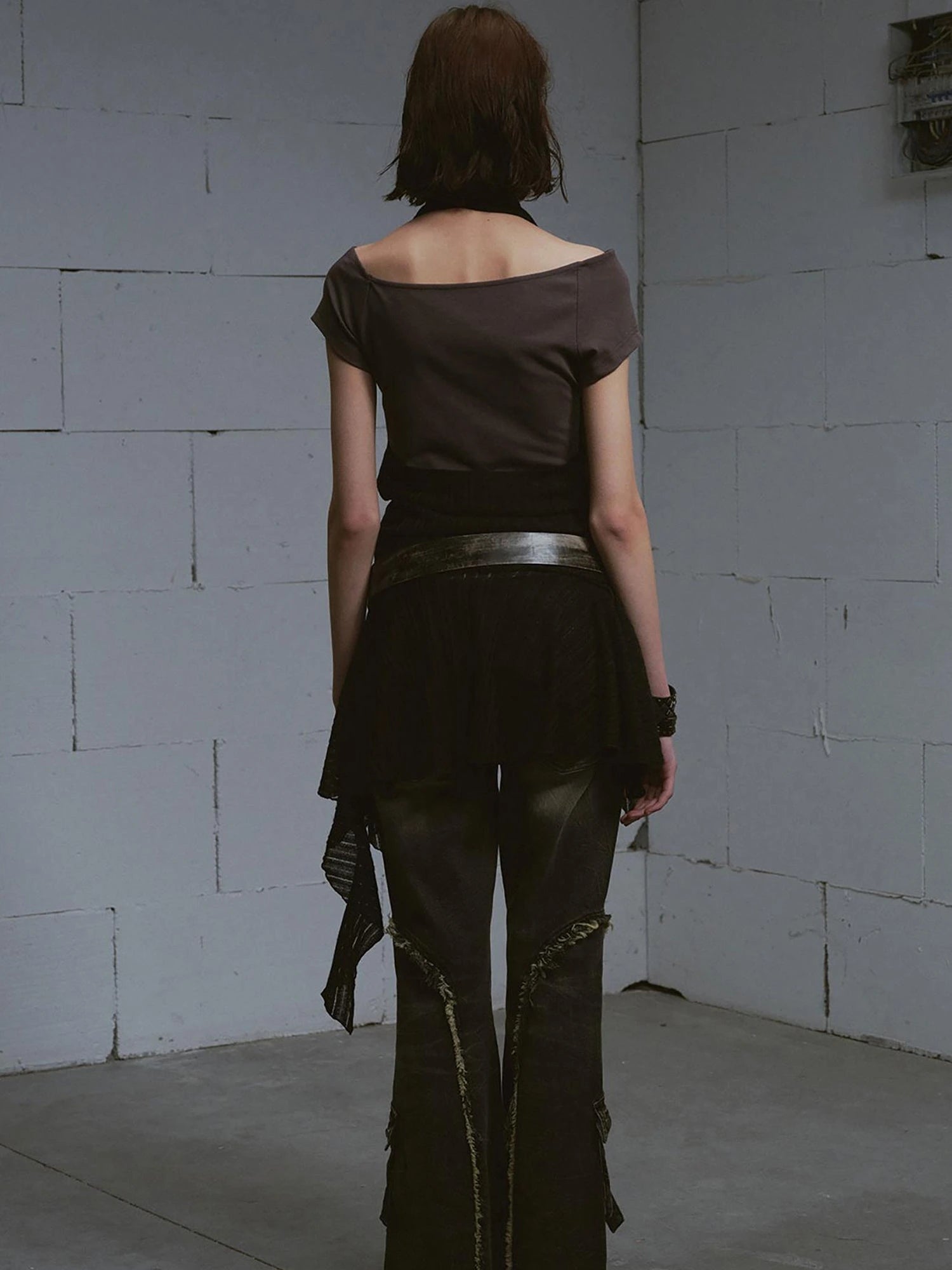 Vintage Distressed Flared Jeans