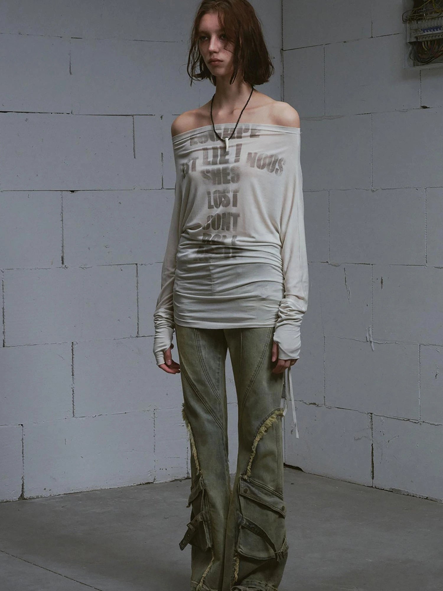 Vintage Distressed Flared Jeans