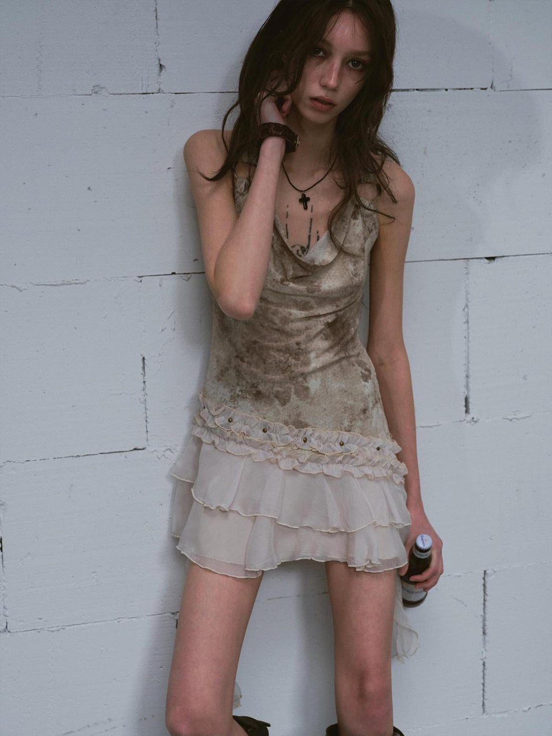 Update c Vintage Ombre Lace Trimmed Slit Sundress