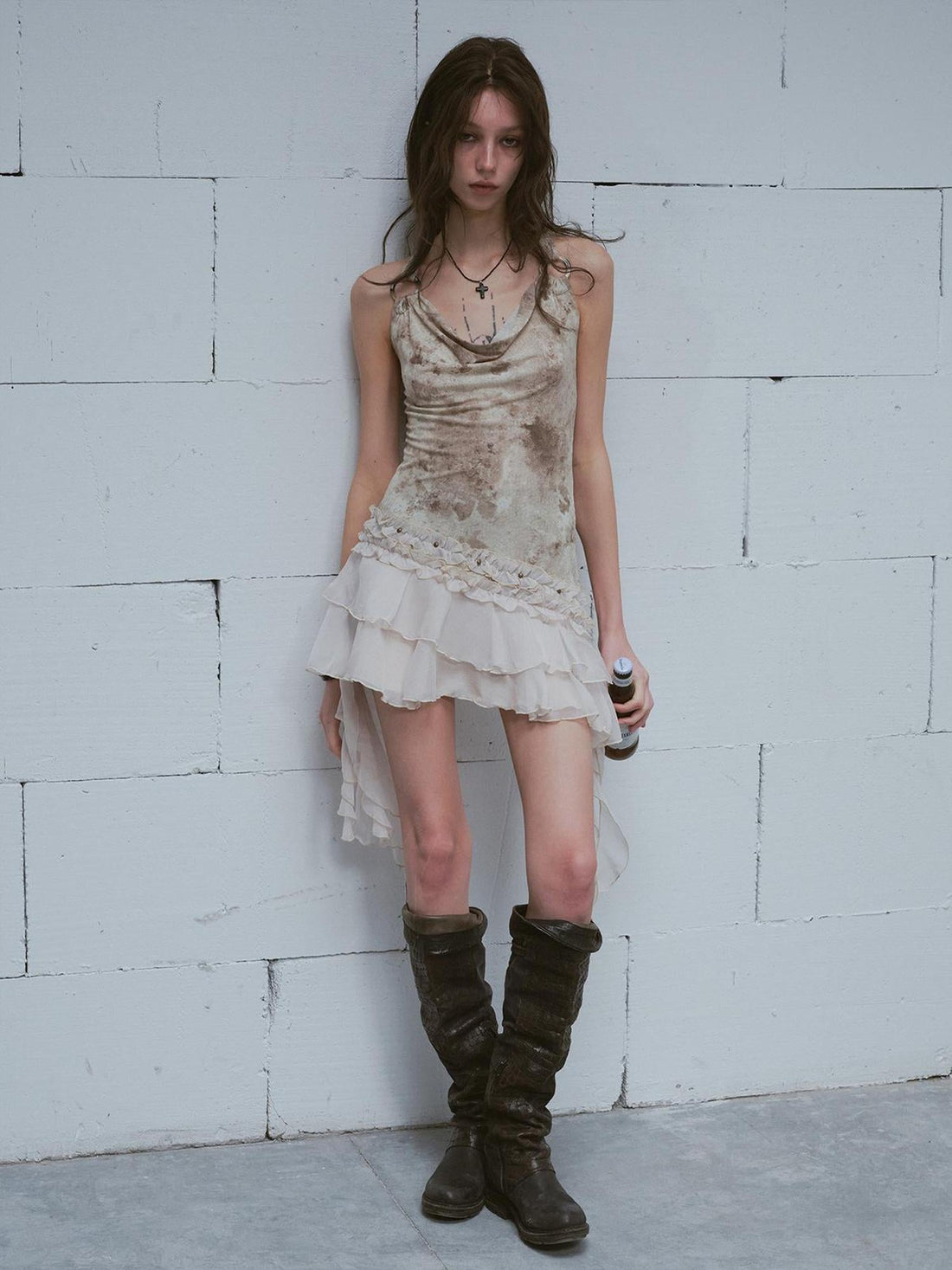 Update c Vintage Ombre Lace Trimmed Slit Sundress