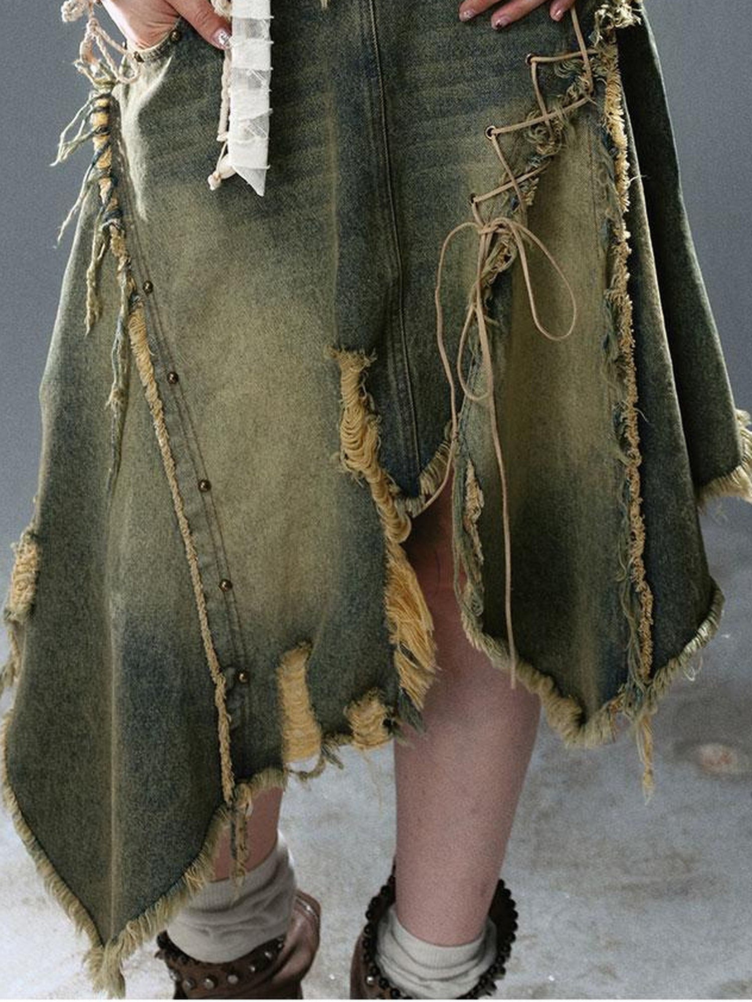 Update c Wandering Sea Witch Deconstructed Denim Skirt