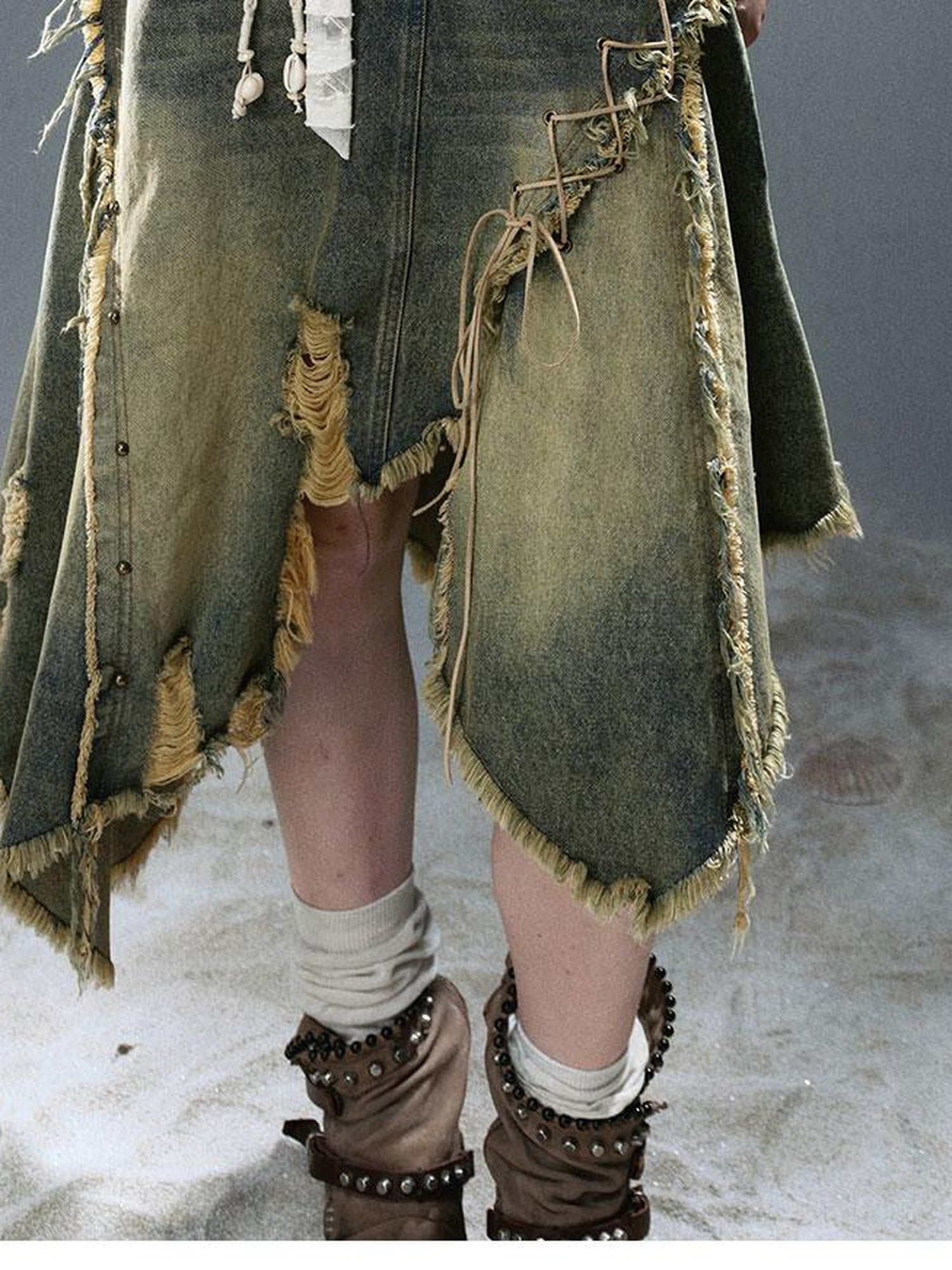 Update c Wandering Sea Witch Deconstructed Denim Skirt