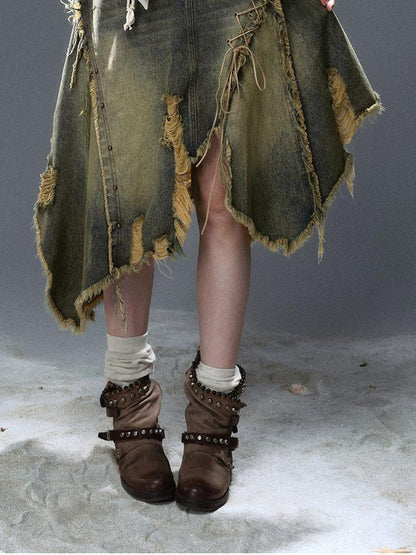 Update c Wandering Sea Witch Deconstructed Denim Skirt