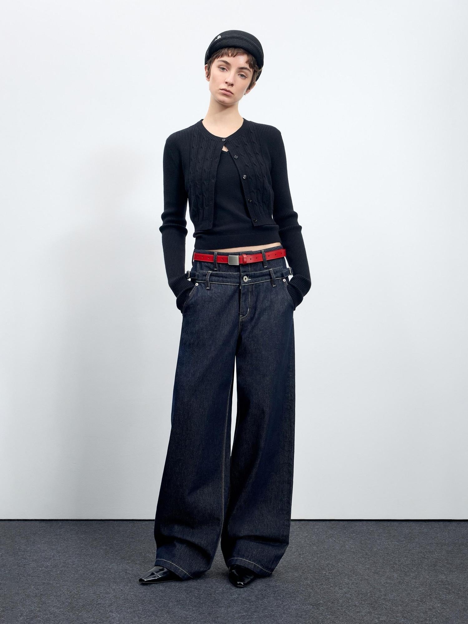 RUN TO THE FUTURE Washed Casual Loose Fit Natural Waist Womens Denim No Stretch Straight Jeans