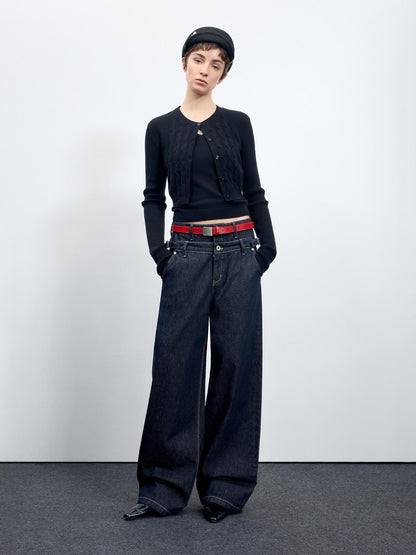 RUN TO THE FUTURE Washed Casual Loose Fit Natural Waist Womens Denim No Stretch Straight Jeans