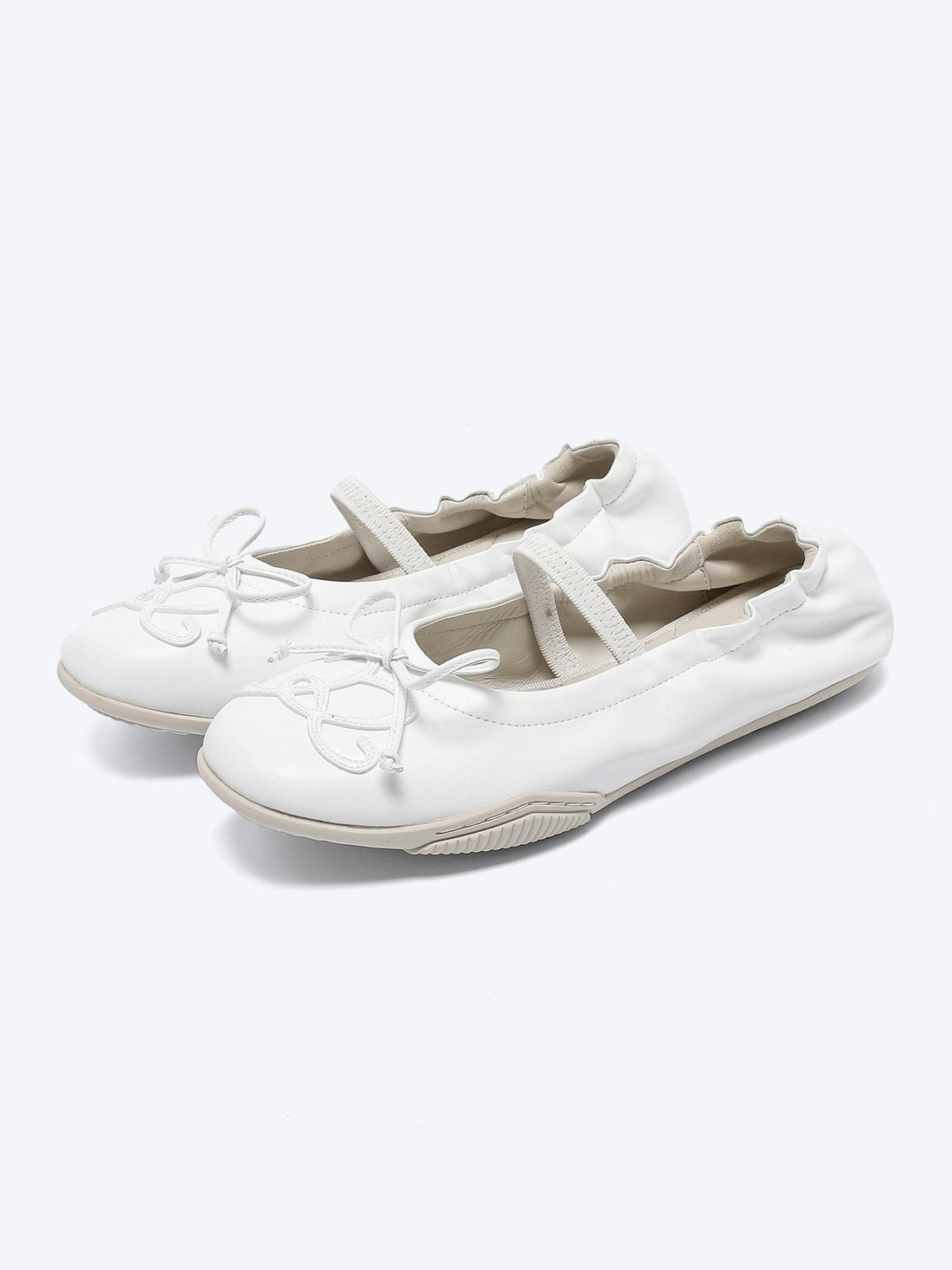 RUN TO THE FUTURE Cushioned Lambskin Casual Round Toe Microfiber Upper Rubber Sole Flats
