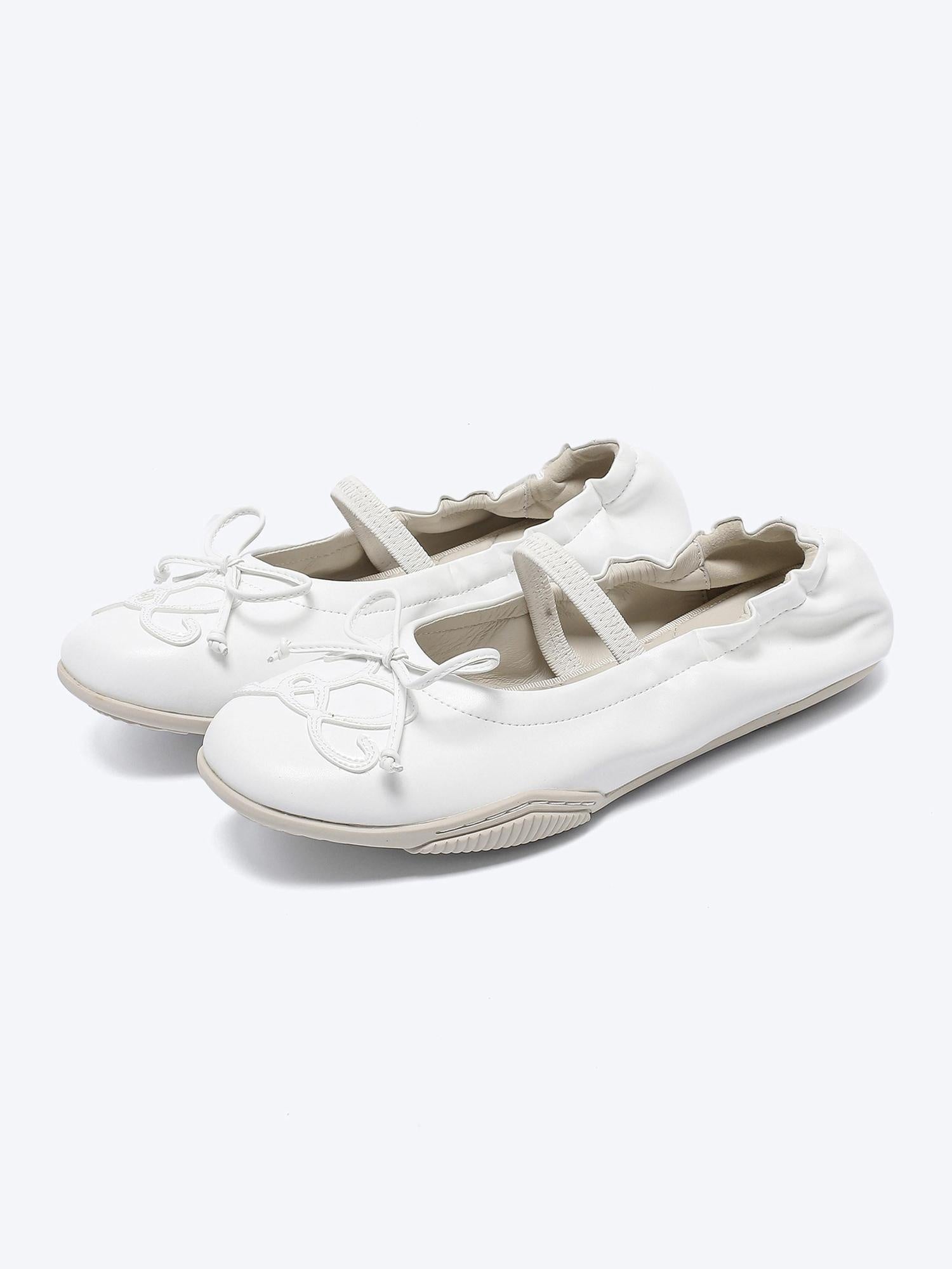 RUN TO THE FUTURE Cushioned Lambskin Casual Round Toe Microfiber Upper Rubber Sole Flats
