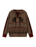 DIDDI MODA Vintage Fair Isle Hooded Knit Sweater