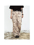 Camouflage Cotton Cargo Pants Loose Fit Drawstring Waist