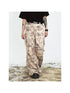 Peoplesense Camouflage Cotton Cargo Pants Loose Fit Drawstring Waist
