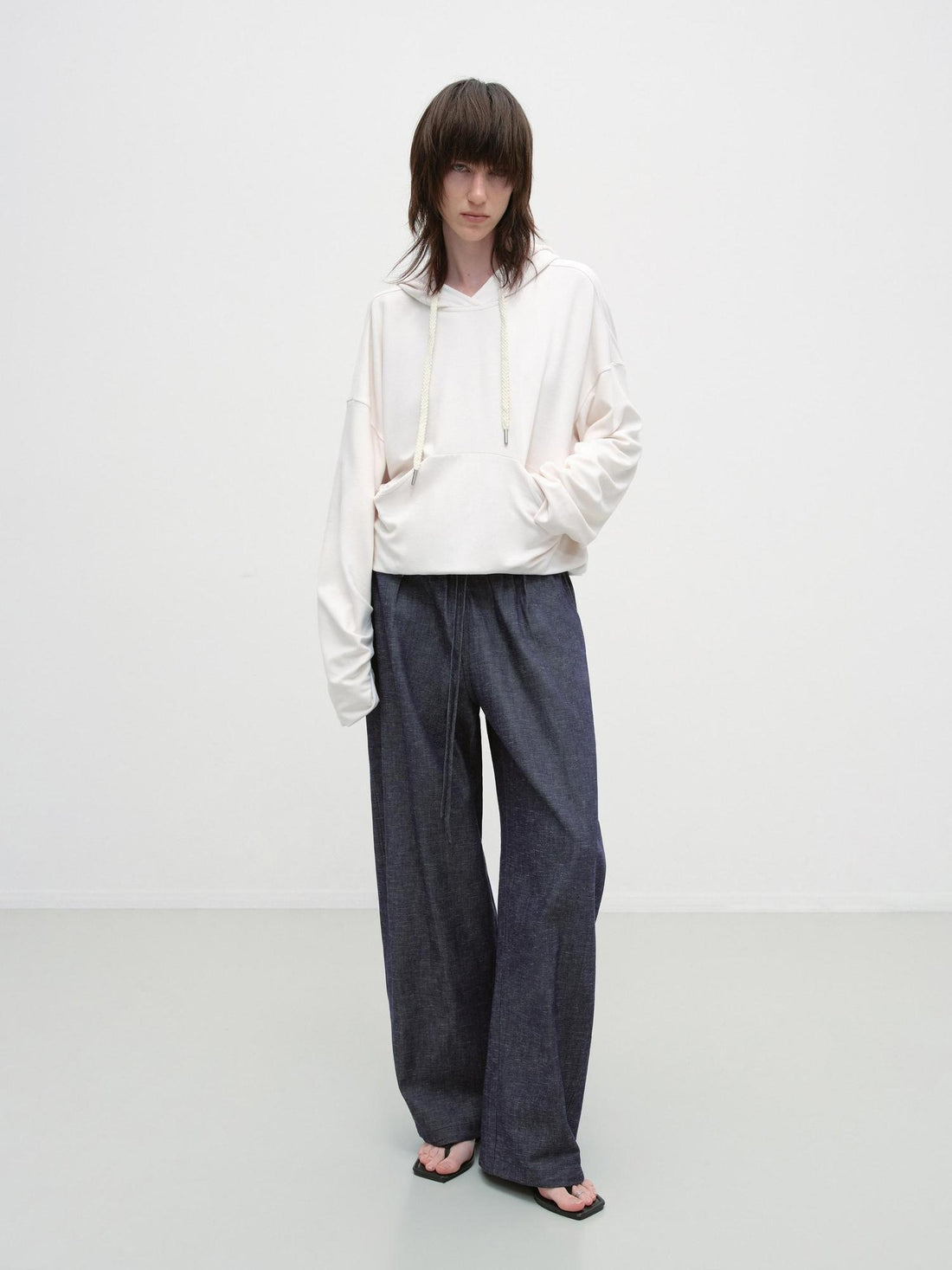 RUN TO THE FUTURE Skin Friendly Stretch Plaid Patchwork Casual Women Elastic Waist Wide-Leg Pants