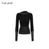 Low pixel Thin Street Slim Fit Faux Two Piece Crew Neck Women Nylon Long Sleeve T-Shirts