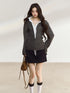 7Shiftin Cozy Acrylic Wool Blend Mock Layered American Pullover Women Deep Gray Sweaters