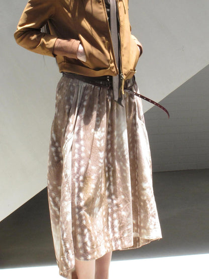 Mito de dar Deer Spot Brown Asymmetric Patchwork Women&