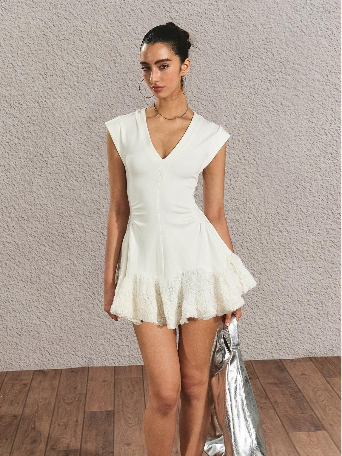 The NeverMore High Waist Street Slim Fit Spaghetti Strap Polyester Everyday Chic Mini Dresses