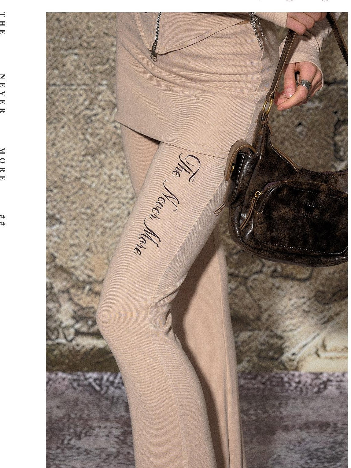 The NeverMore Modal Stretch Workwear Slim Fit Faux Two Piece Women Khaki Straight Pants