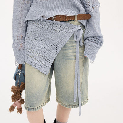 DIDDI_MODA_Mist_Blue_Asymmetrical_One_Shoulder_Knit_Women&