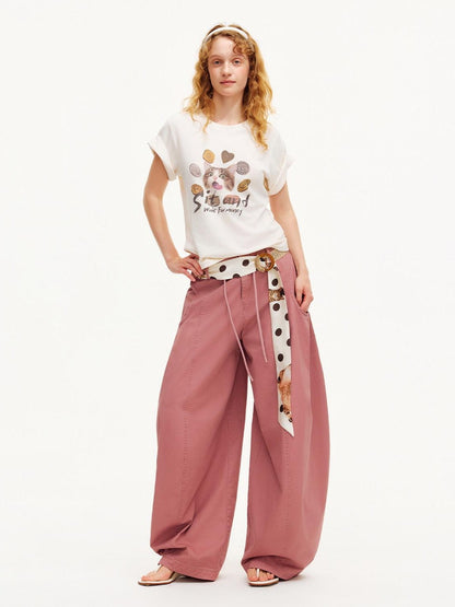 OuttheBlue Heart Lettering Cropped Loose Print Women&