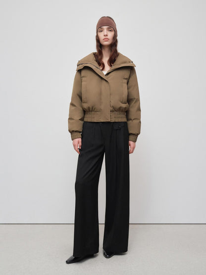 RUN TO THE FUTURE 90 Percent White Duck Down Short Straight Women Detachable Hood Fur Down Jackets